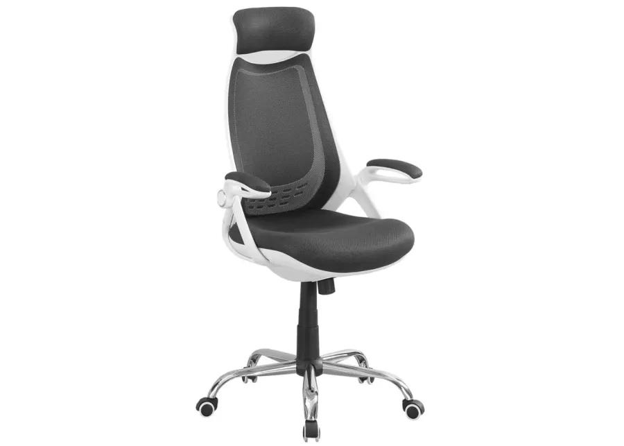 Lindley Office Chair in Chrome/White/Gray by Monarch Specialties