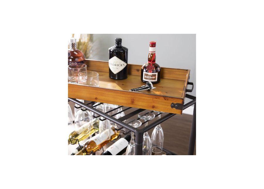 Boston Bar Cart in Black by SEI Furniture