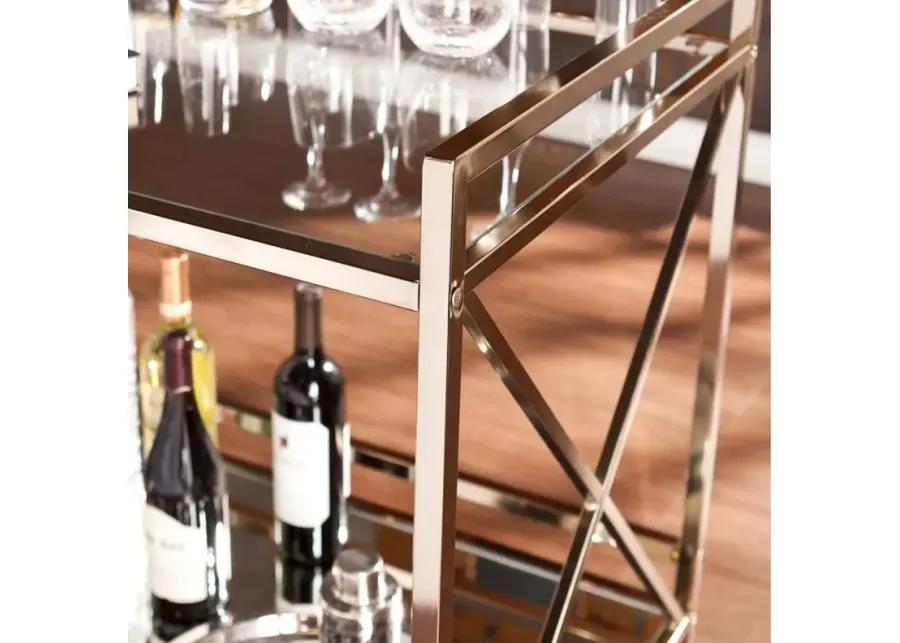 Hardwig Bar Cart in Gold by SEI Furniture