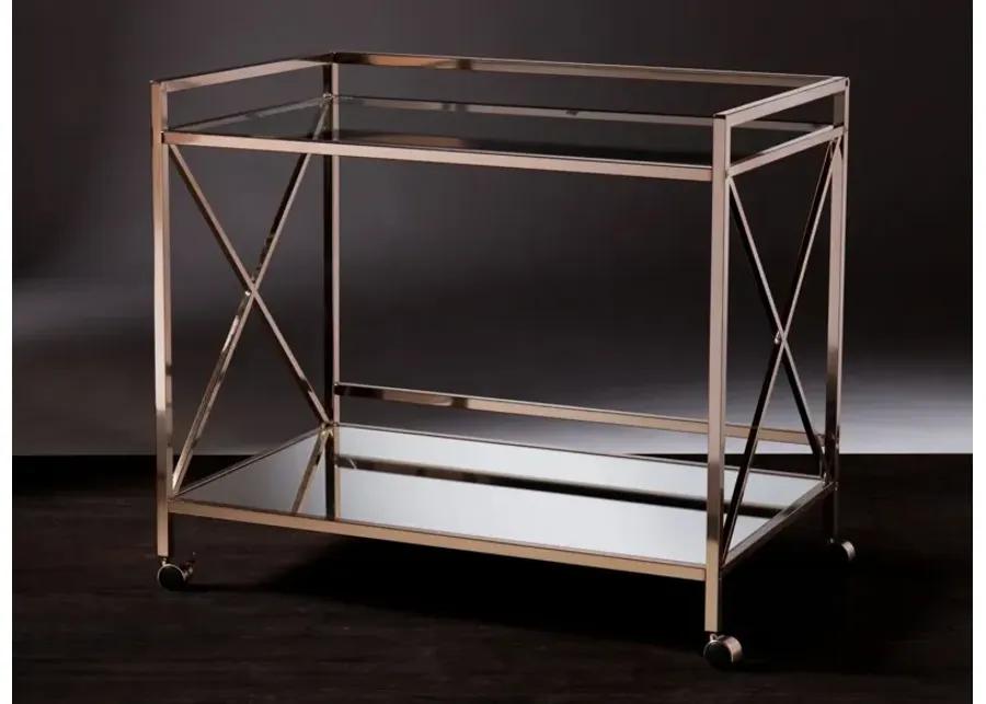 Hardwig Bar Cart in Gold by SEI Furniture