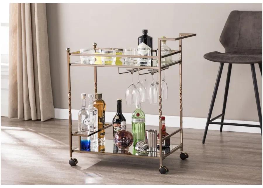 Bilston Bar Cart in Champagne by SEI Furniture