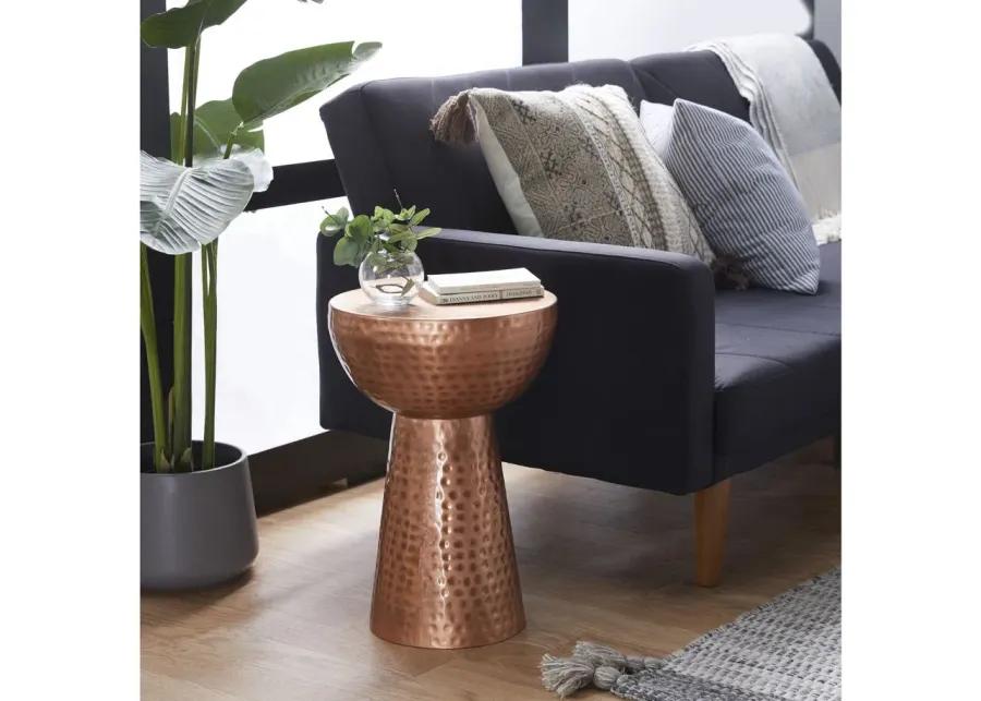 Ivy Collection Concave Accent Table in Copper by UMA Enterprises