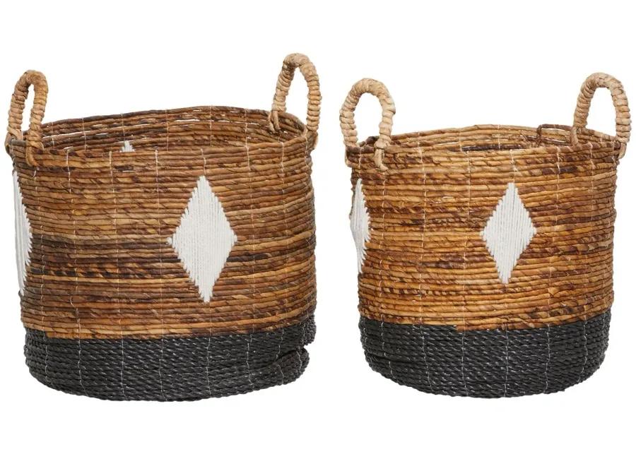 Ivy Collection Storage Baskets - Set of 2 in Brown by UMA Enterprises