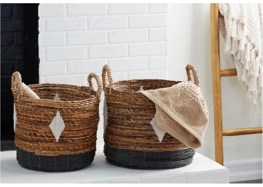 Ivy Collection Storage Baskets - Set of 2 in Brown by UMA Enterprises