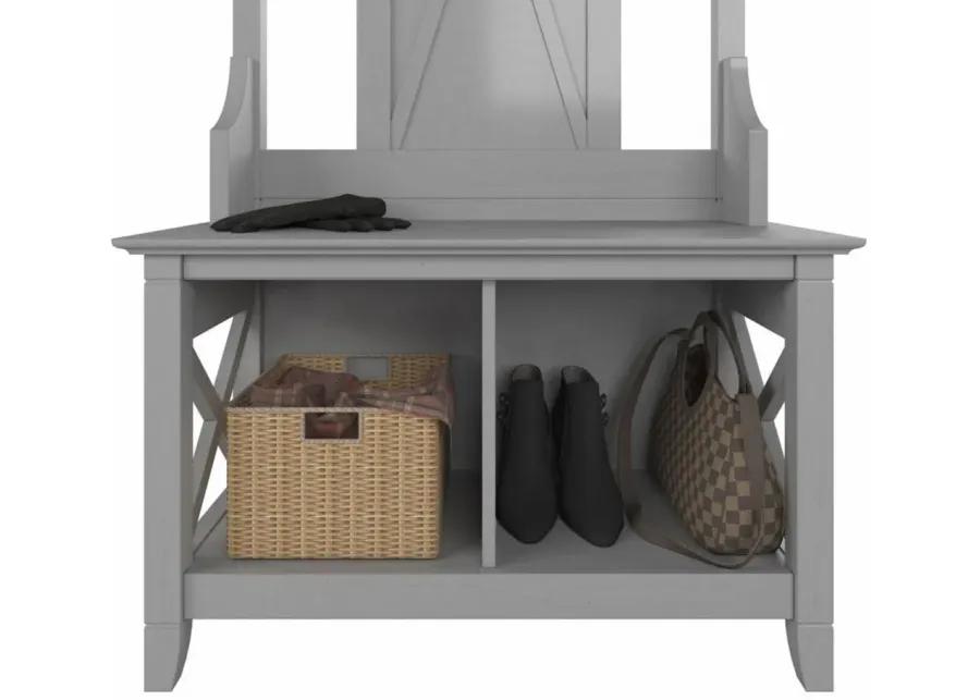 Key West Hall Tree with Shoe Storage Bench in Cape Cod Gray by Bush Industries