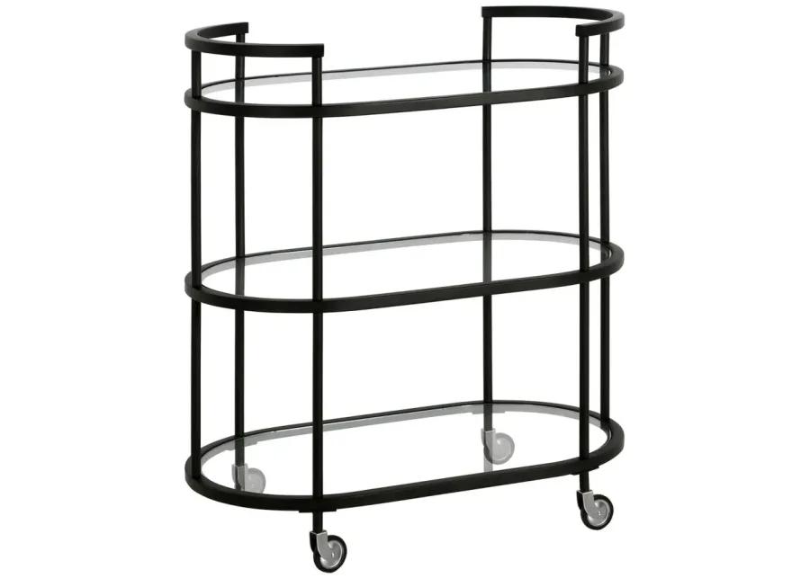 Cassie Bar Cart in Blackened Bronze by Hudson & Canal