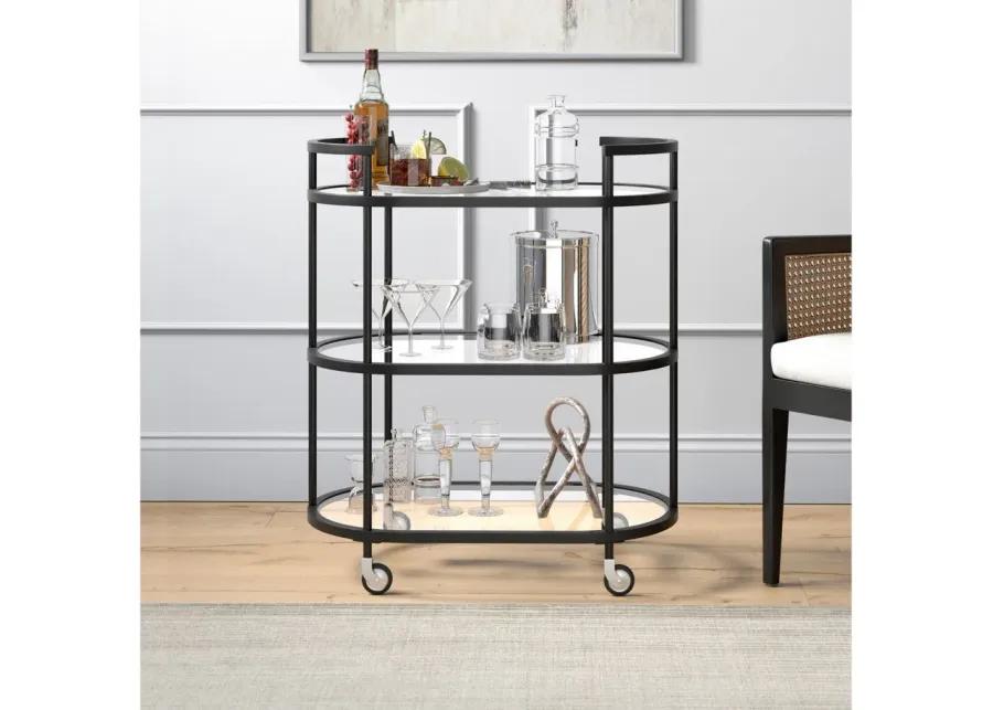 Cassie Bar Cart in Blackened Bronze by Hudson & Canal