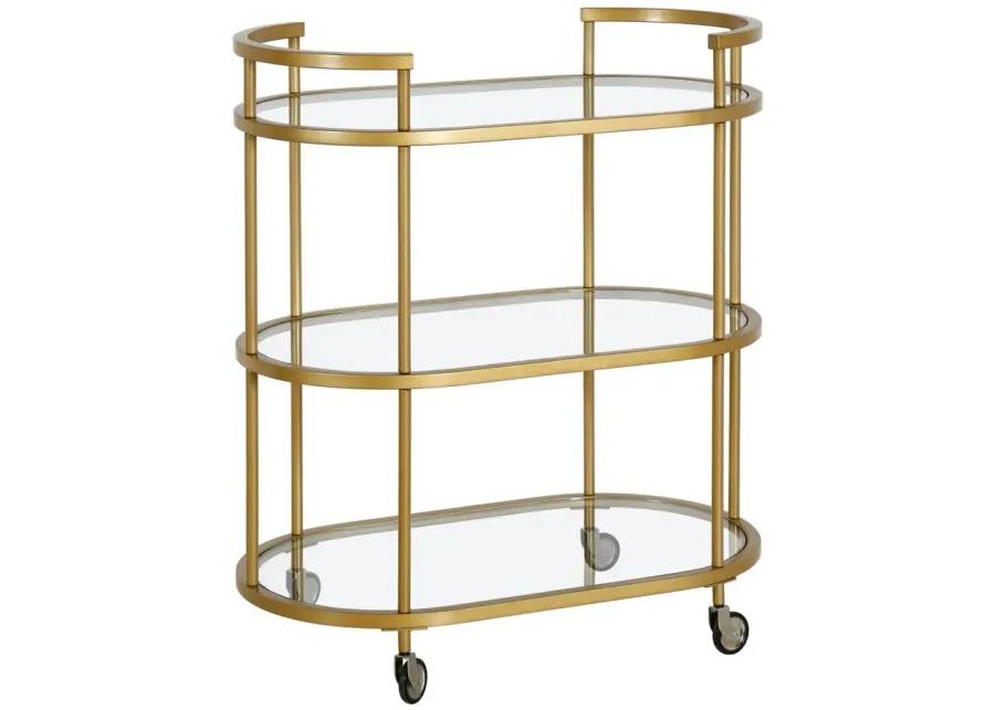 Cassie Bar Cart in Brass by Hudson & Canal