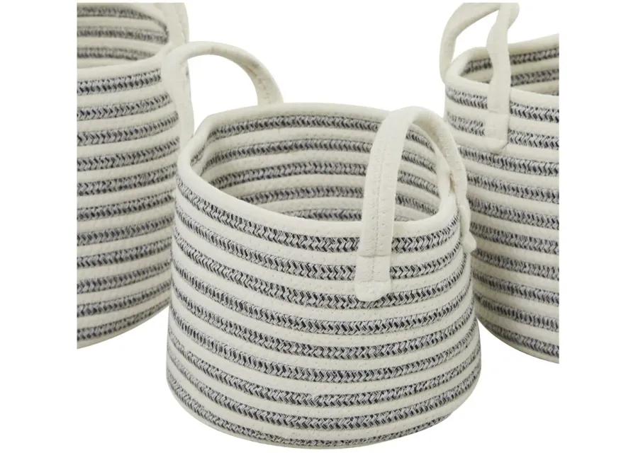 Ivy Collection Storage Basket - Set of 3 in Gray by UMA Enterprises