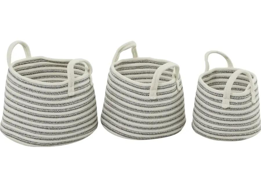 Ivy Collection Storage Basket - Set of 3 in Gray by UMA Enterprises