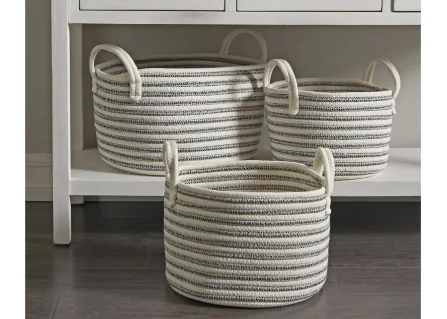 Ivy Collection Storage Basket - Set of 3 in Gray by UMA Enterprises