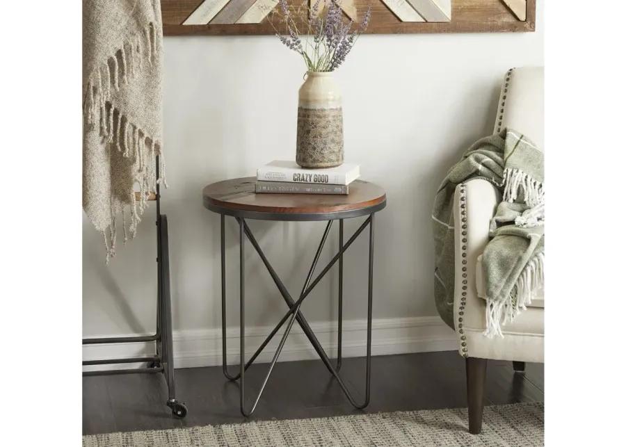 Ivy Collection Rustic Accent Table in Gray by UMA Enterprises