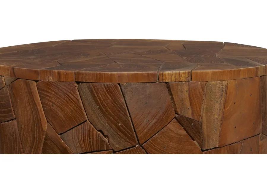 Ivy Collection Cork Accent Table in Brown by UMA Enterprises