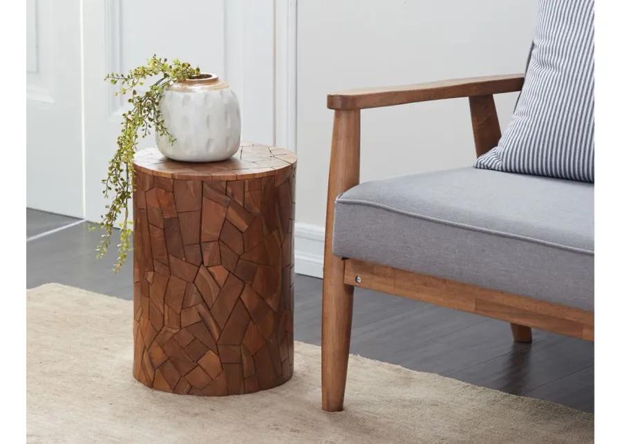 Ivy Collection Cork Accent Table in Brown by UMA Enterprises