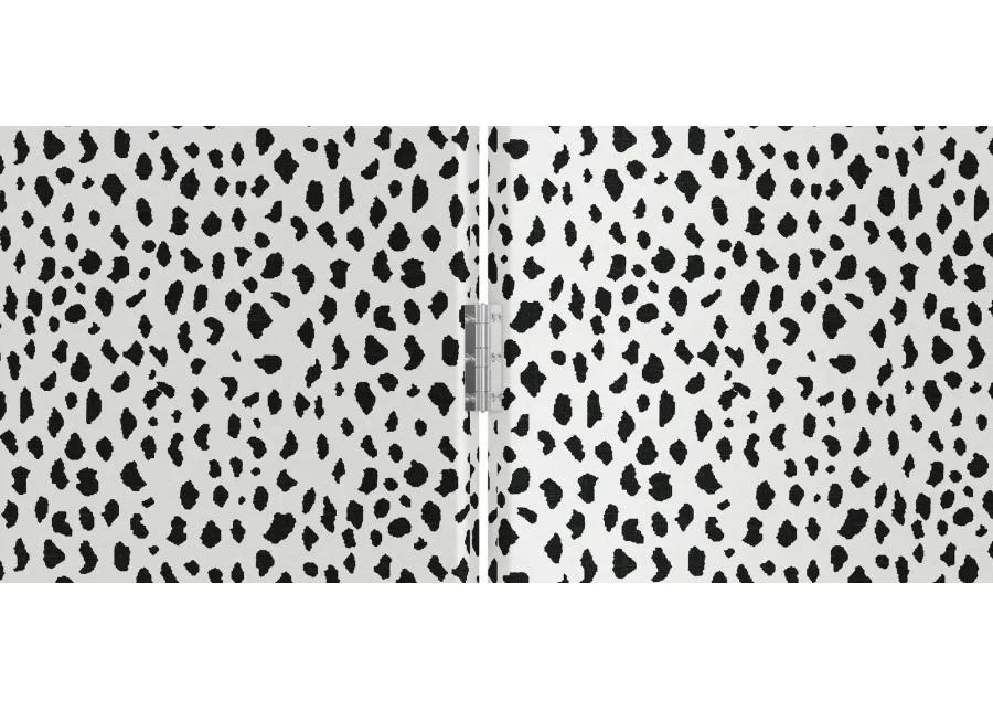 Lisbon Room Divider in White/Black/Dalmatian Print by Skyline