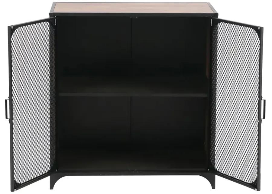 Liberia Media Cabinet in Black/Rustic by Unique Furniture