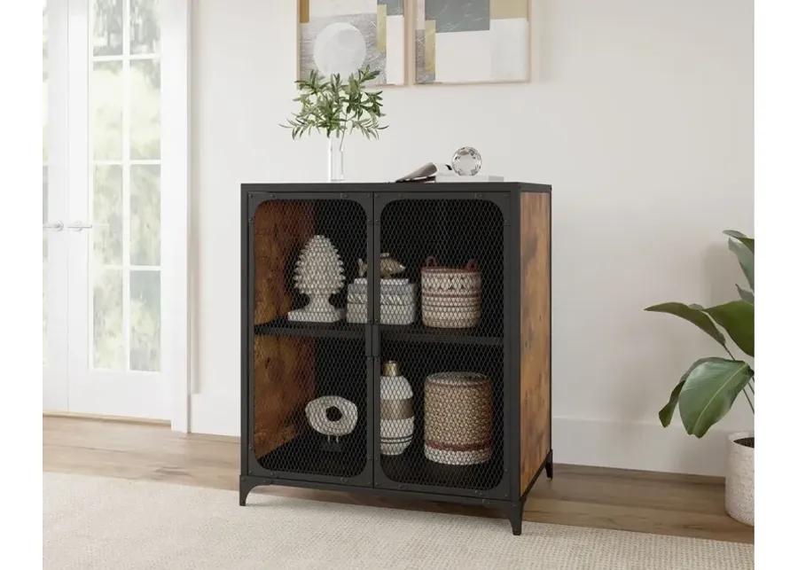 Liberia Media Cabinet in Black/Rustic by Unique Furniture