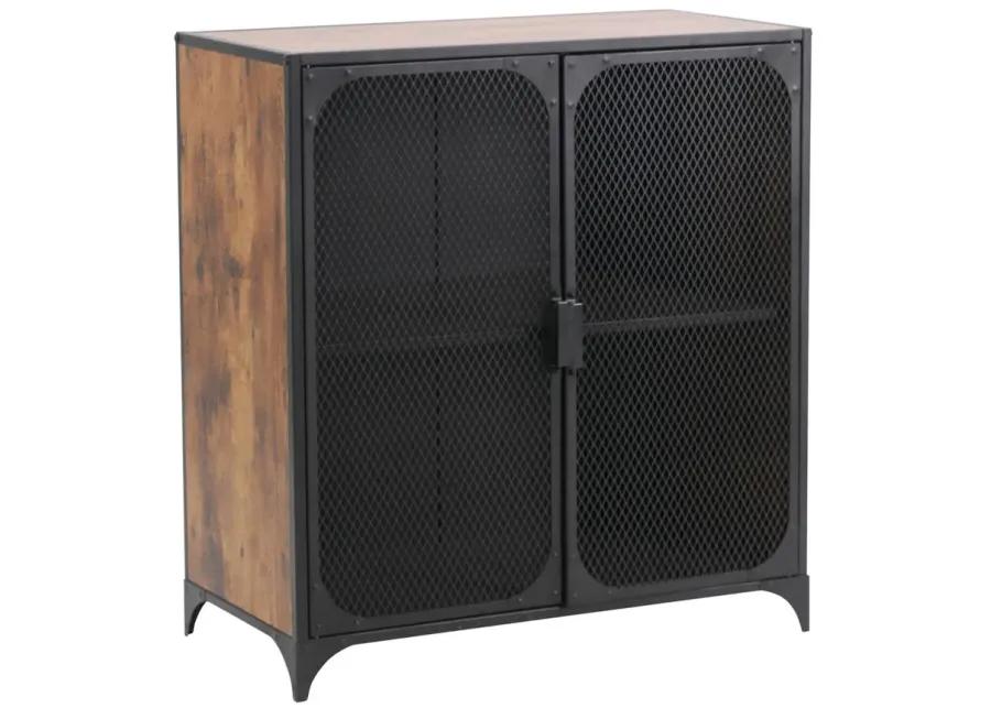 Liberia Media Cabinet in Black/Rustic by Unique Furniture