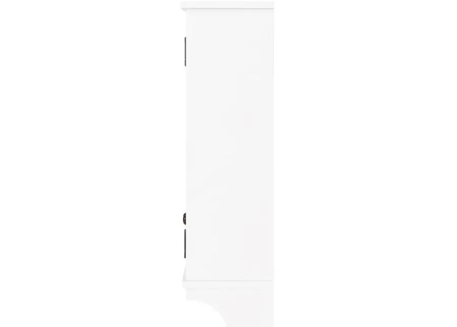 Dover 2-pc Over-Toilet Organizer w/ Side Shelves and Cabinet in White by Bolton Furniture