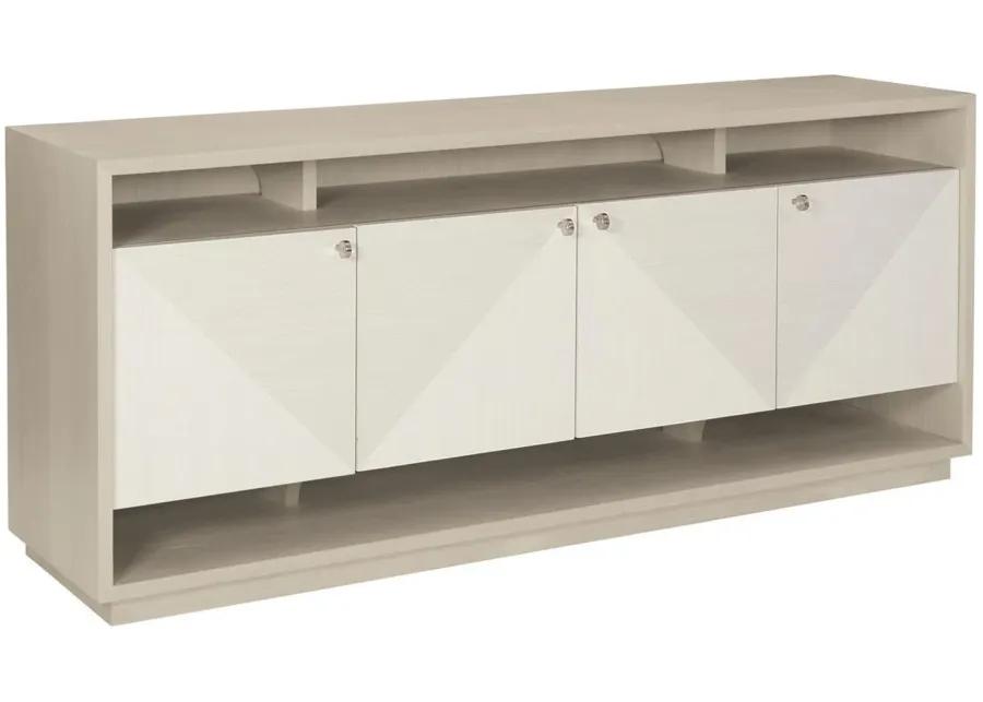 Axiom Entertainment Credenza in Linear Grey/Linear White by Bernhardt