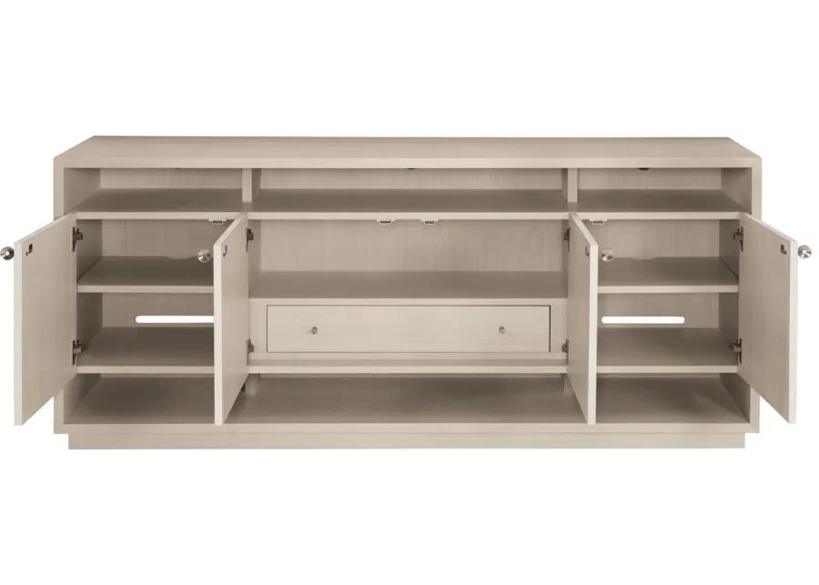 Axiom Entertainment Credenza in Linear Grey/Linear White by Bernhardt