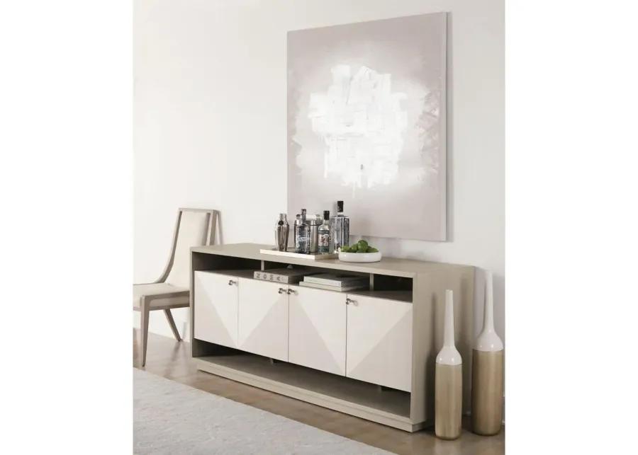 Axiom Entertainment Credenza in Linear Grey/Linear White by Bernhardt