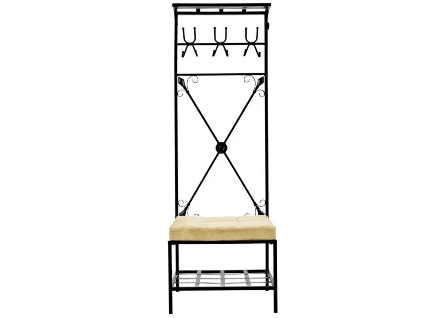 Thorne Entryway Bench/Storage Rack in Black by SEI Furniture