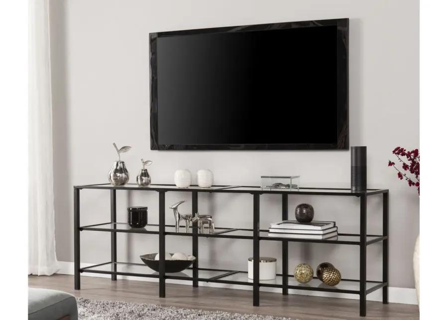 Piedmont Metal/Glass Tv Stand in Black by SEI Furniture