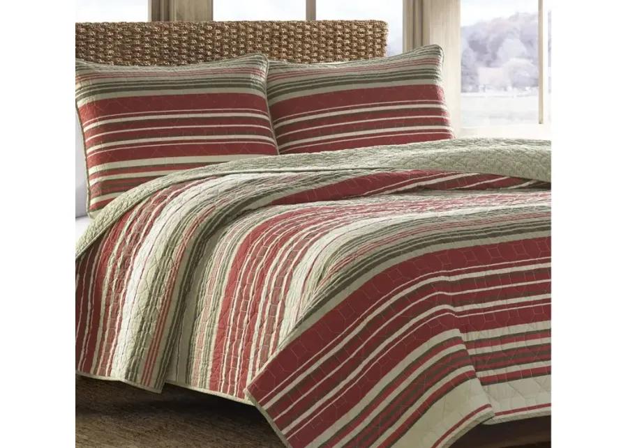 Yakima Valley Stripe 3-pc. Quilt Set in MULTI RED by Revman International