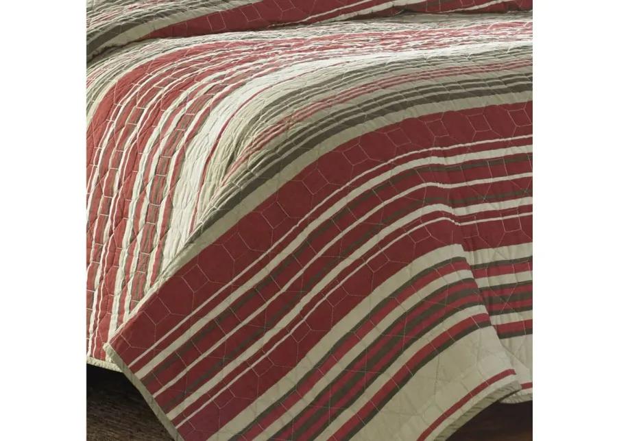 Yakima Valley Stripe 3-pc. Quilt Set in MULTI RED by Revman International