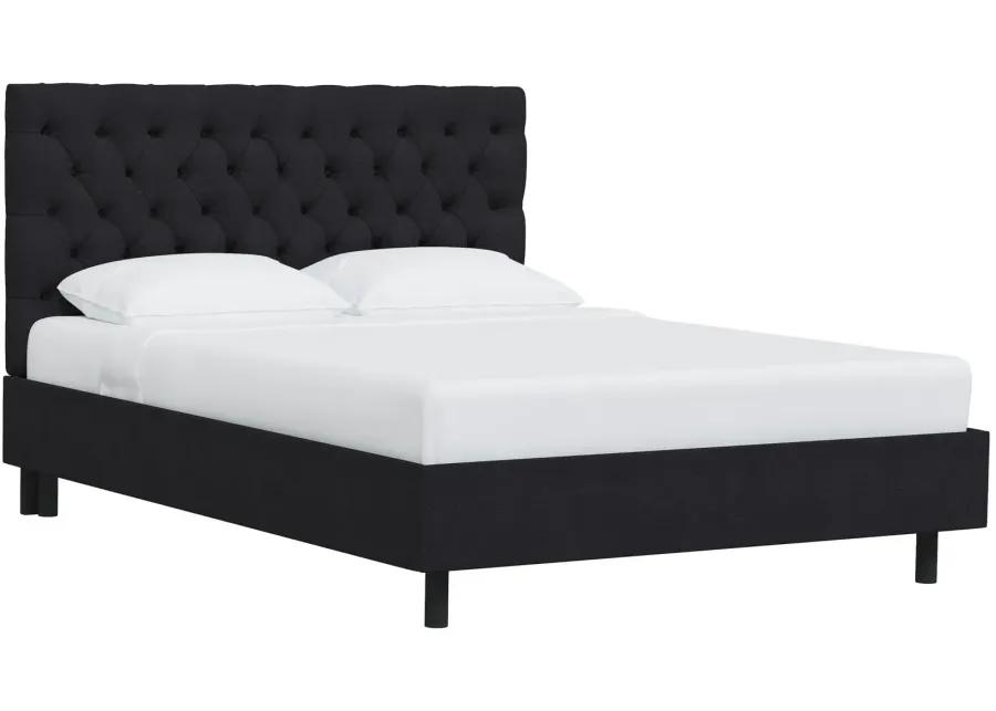 Queensbury Platform Bed in Linen Black by Skyline