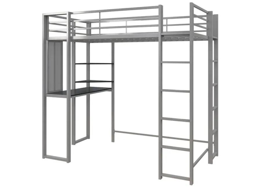 Abode Twin Loft Bed in Silver by DOREL HOME FURNISHINGS