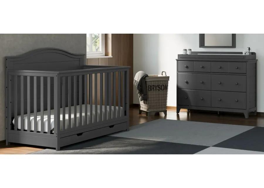 Moss Convertible Crib w/Drawer in Gray by Bellanest