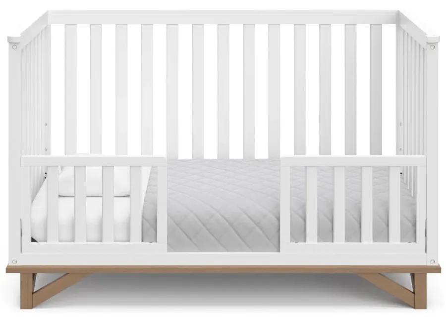 Storkcraft Santa Monica 5-in-1 Convertible Crib in White/Vintage Driftwood by Bellanest