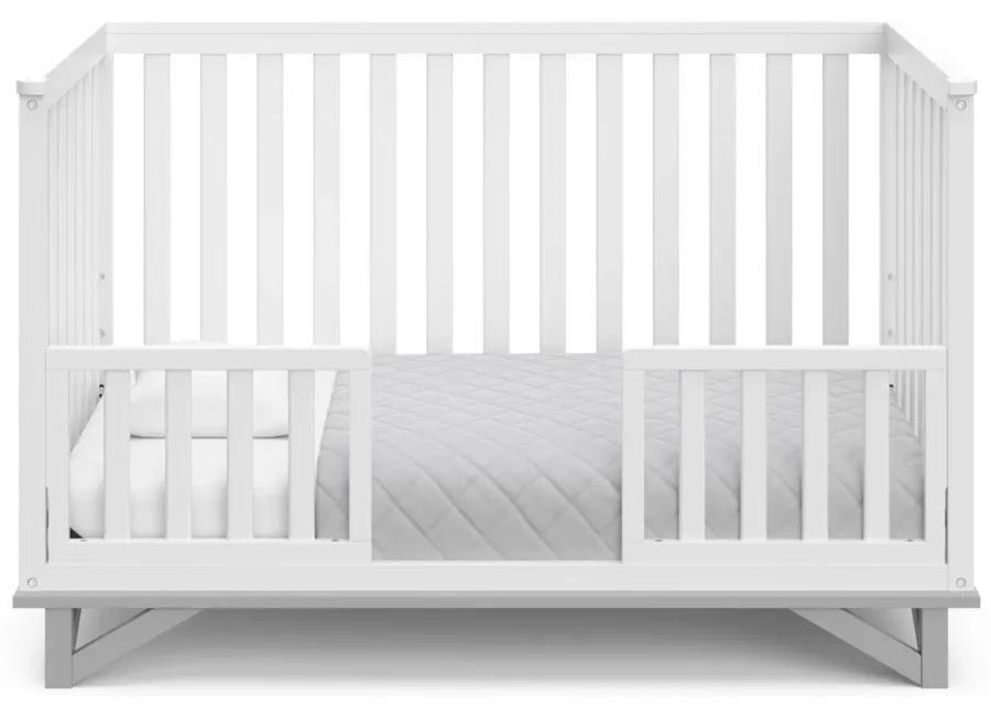 Storkcraft Santa Monica 5-in-1 Convertible Crib in White/Pebble Gray by Bellanest