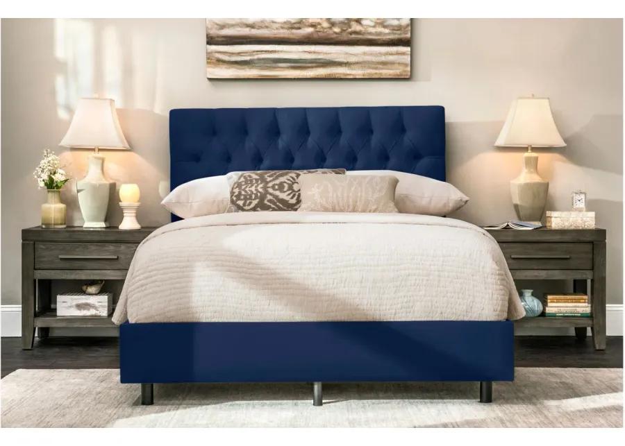 Blanchard Bed in Velvet Navy by Skyline