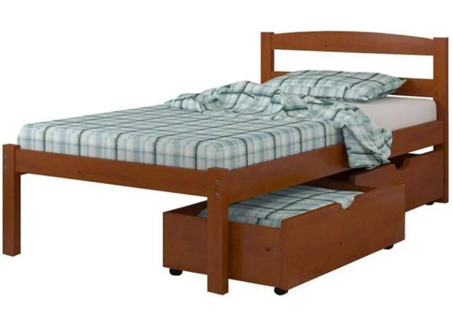 Econo Scandinavian Bed with Dual Underbed Drawers in Espresso by Donco Trading