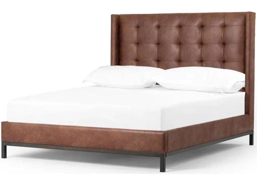 Easton Upholstered 55" Queen Bed in Vintage Tobacco by Four Hands