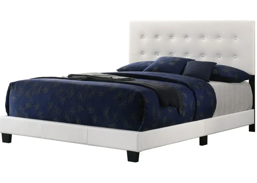 Caldwell Upholstered Panel Bed in White by Glory Furniture