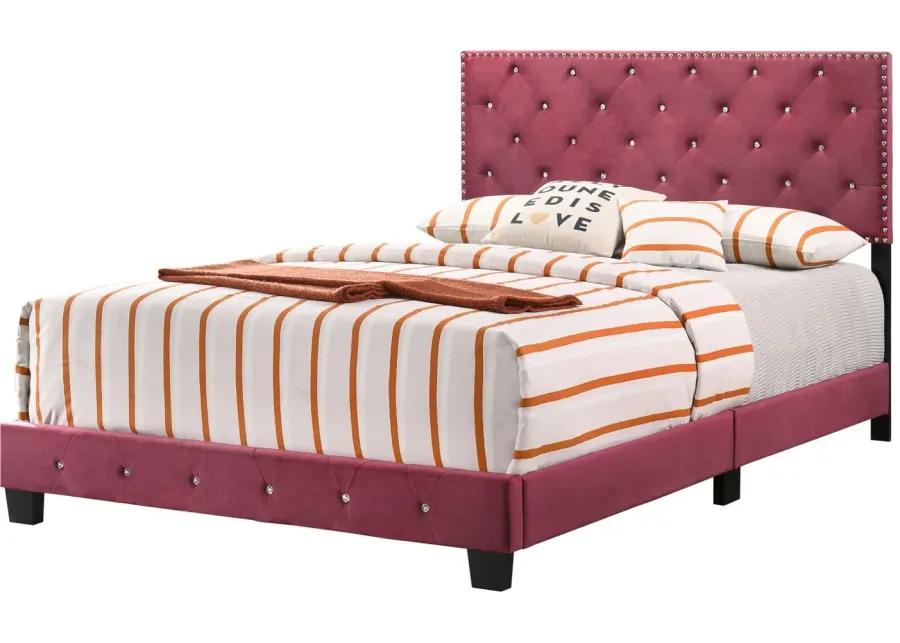 Suffolk Upholstered Panel Bed in Burgundy by Glory Furniture