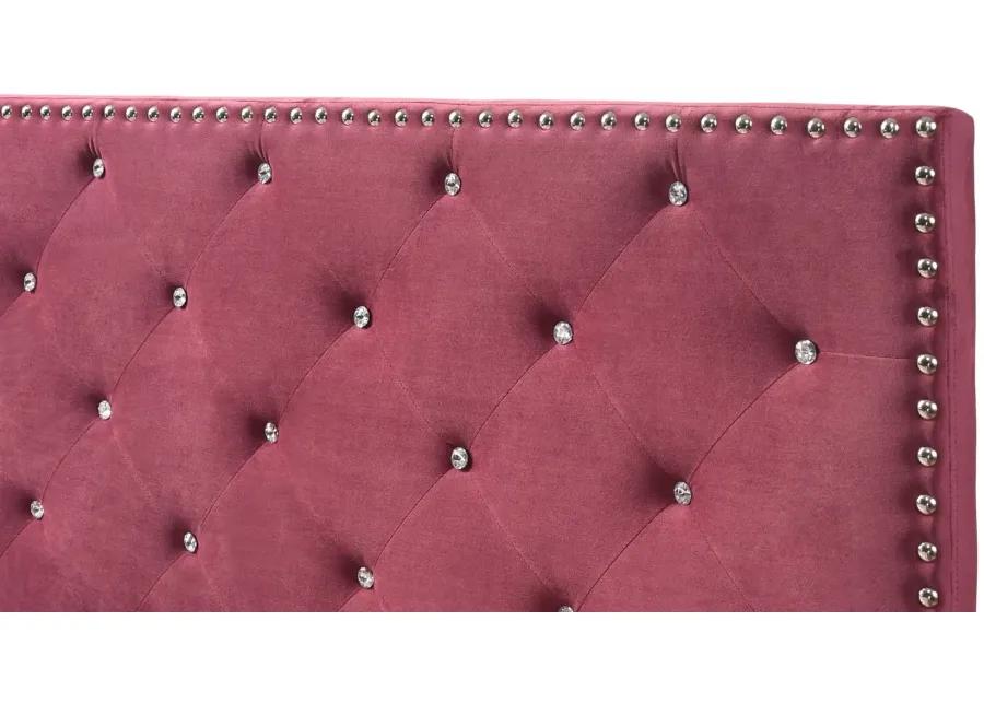 Suffolk Upholstered Panel Bed in Burgundy by Glory Furniture