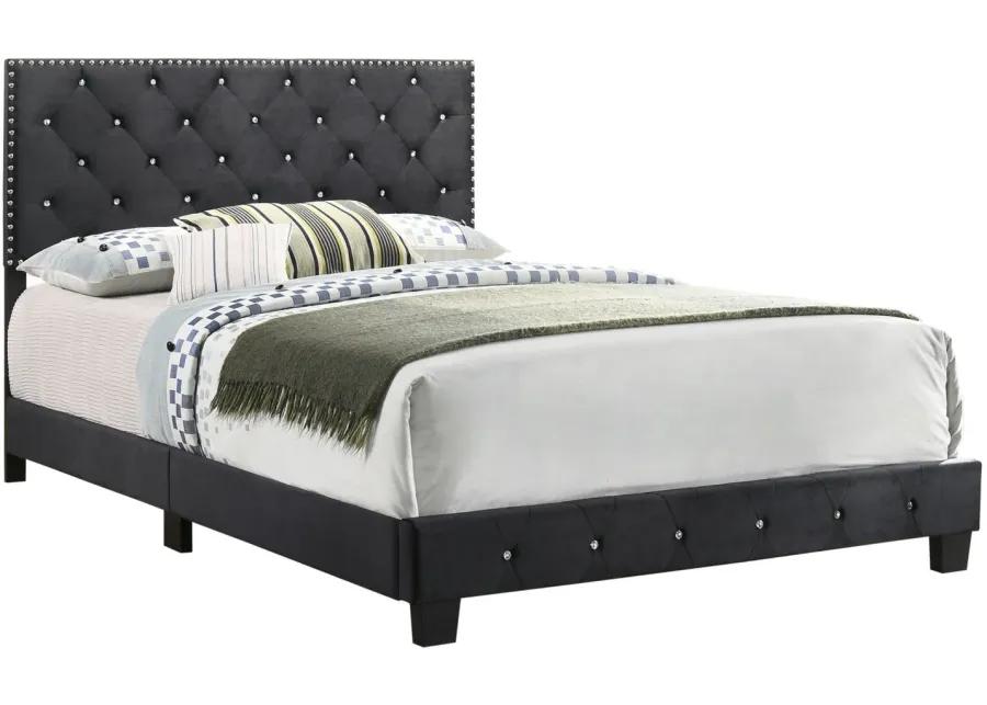 Suffolk Upholstered Panel Bed in Black by Glory Furniture