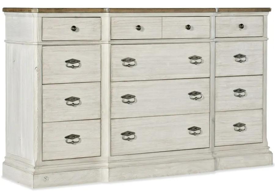 Montebello Twelve-Drawer Dresser in Off-White by Hooker Furniture