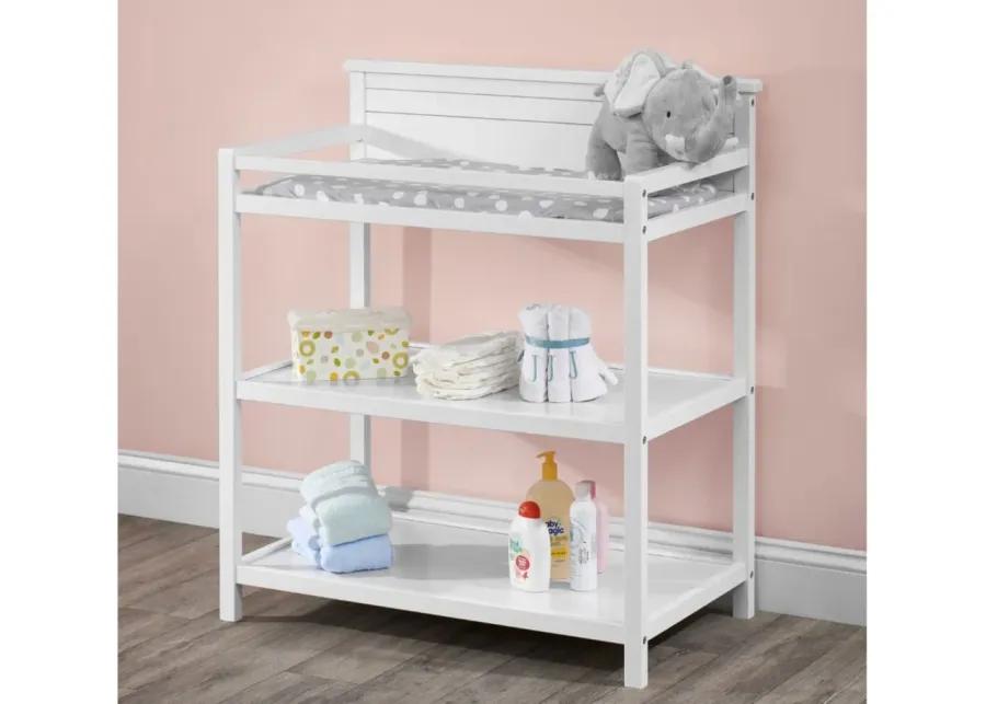 Oxford Baby Emerson Changing Station with Changing Pad in White by M DESIGN VILLAGE