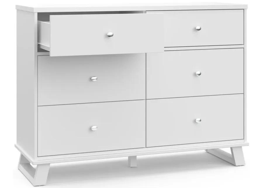 Storkcraft Modern 6 Drawer Dresser in White by Bellanest