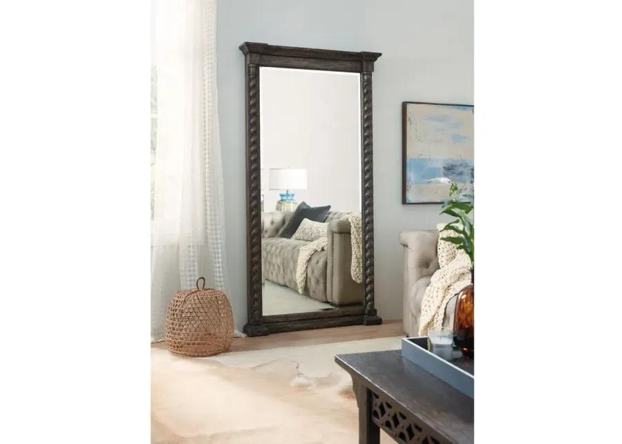 La Grange Floor Mirror w/Jewelry Storage in Flemish paint finish with distressing. Distressing includes chopping and gouging. by Hooker Furniture