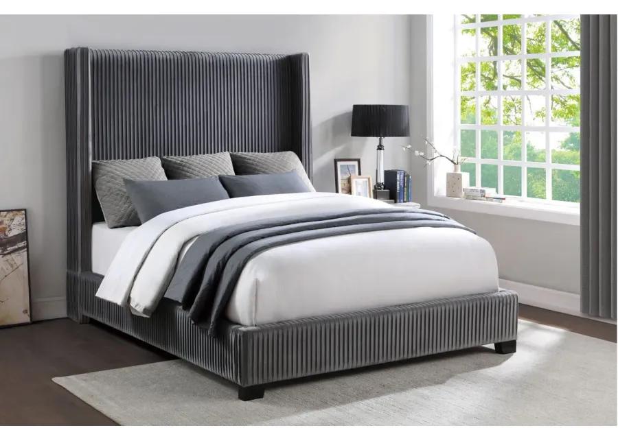 Crofton Upholstered Bed in Dark Gray by Homelegance