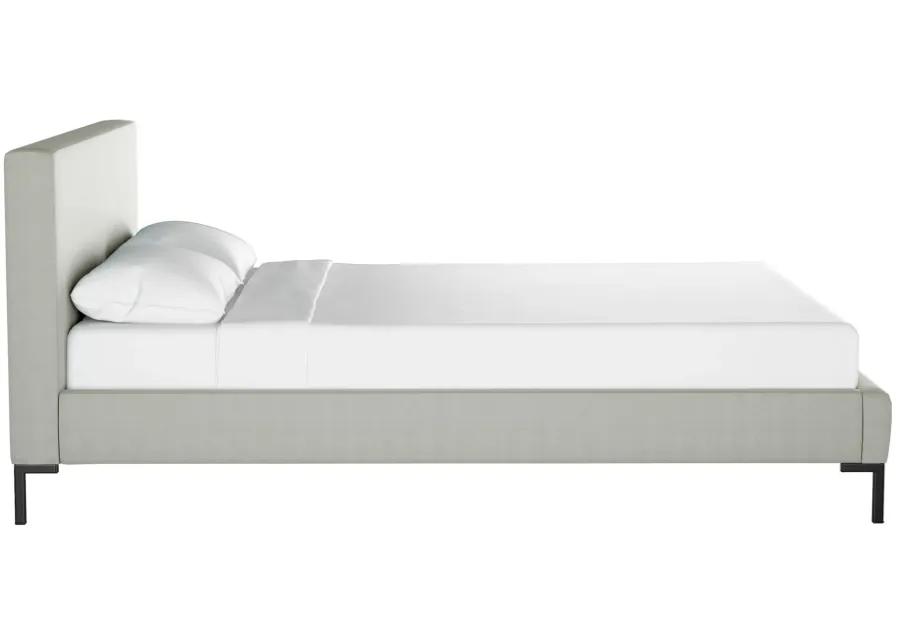 Malin Platform Bed in Velvet Light Gray by Skyline