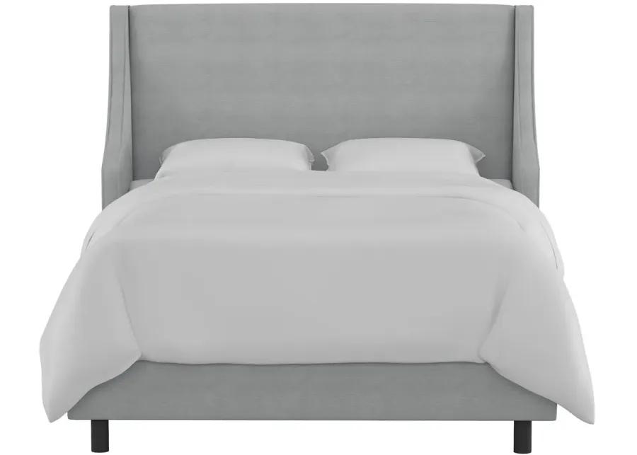 Cam Wingback Bed in Linen Gray by Skyline