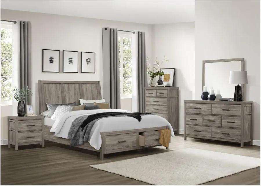 Fontaine Platform Storage Bed in Weathered Gray by Homelegance